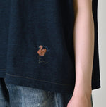 45R Indigo Flamingway Embroidery M-Camisole
