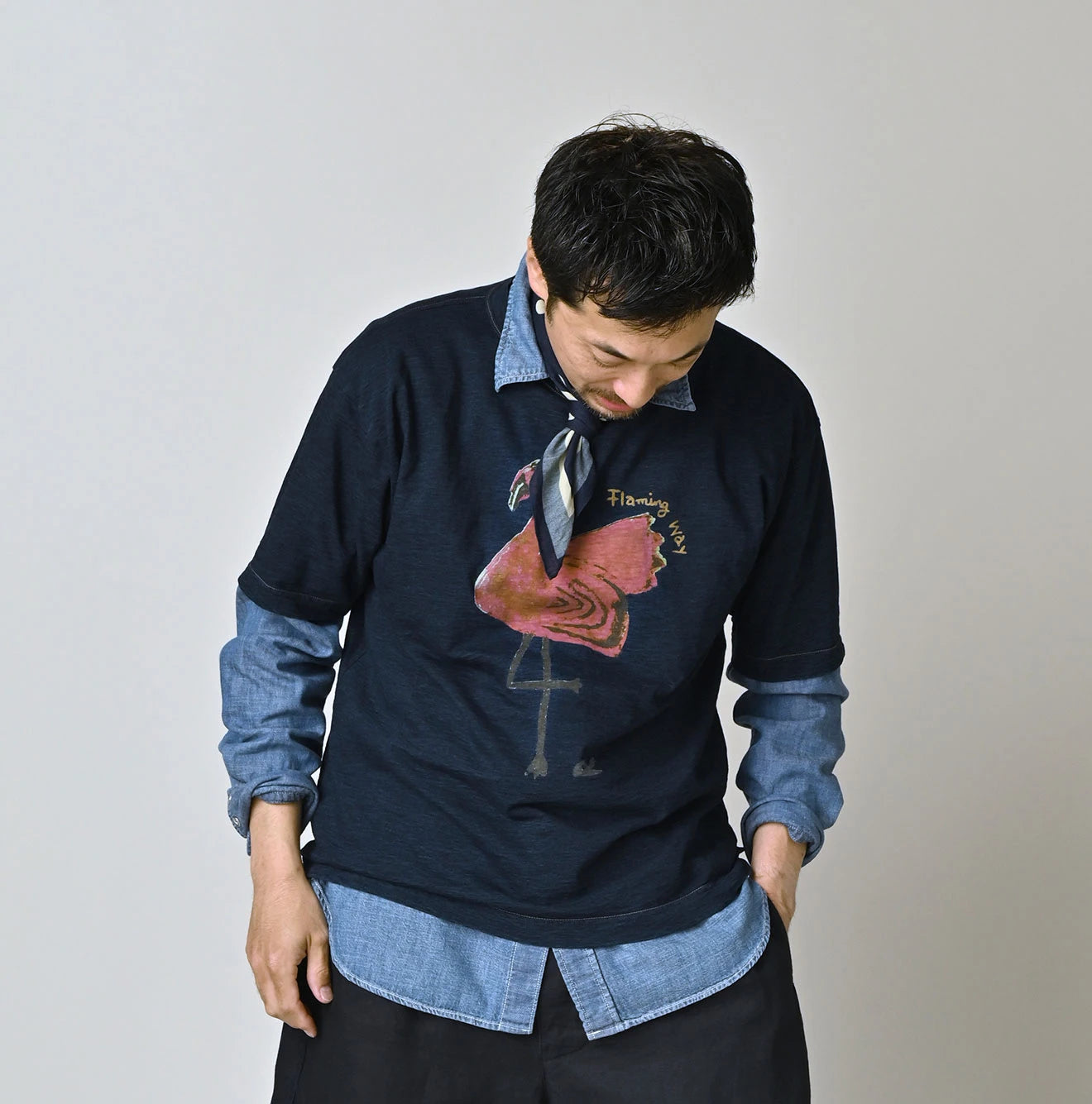 45R Indigo Bettouch Flamingway 908 45 Star T-Shirt - Image 7