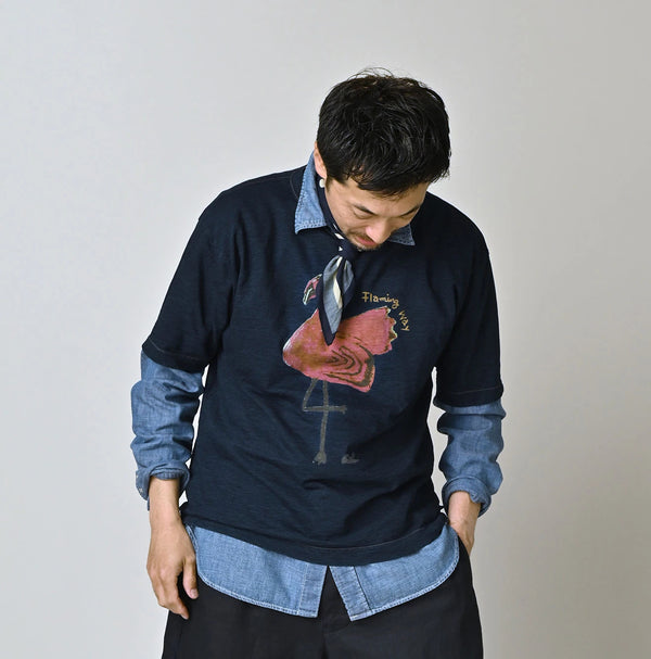 45R Indigo Bettouch Flamingway 908 45 Star T-Shirt