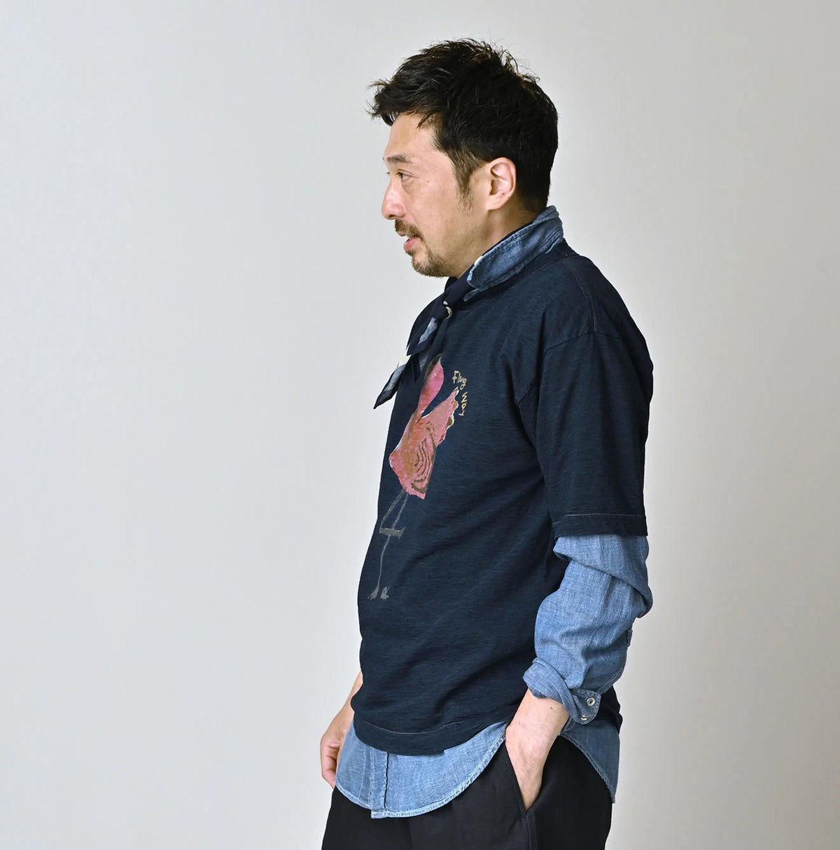 45R Indigo Bettouch Flamingway 908 45 Star T-Shirt