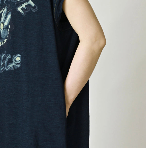 45R Indigo Hippie Flower College M-Dress