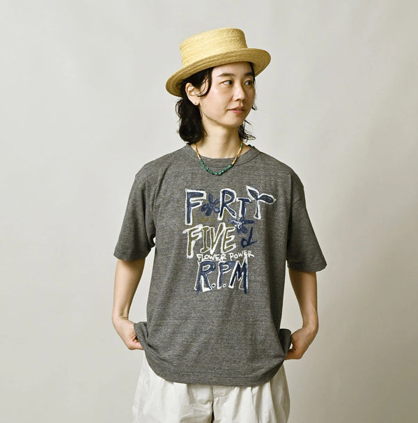 45R Ocean 908 Hippie Flower Logo T-shirt