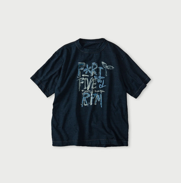 45R Indigo Ocean 908 Hippie Flower Logo T-shirt