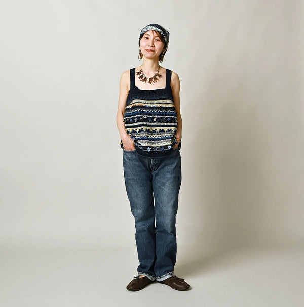 45R Indigo Lei Lei Jacquard Camisole