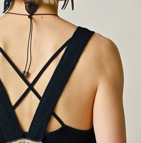 45R Indigo Lei Lei Jacquard Camisole