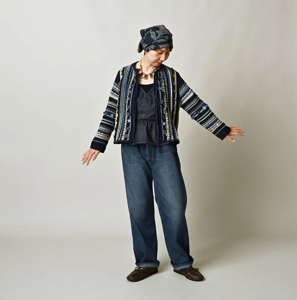 45R Indigo Lei Lei Jacquard Bolero