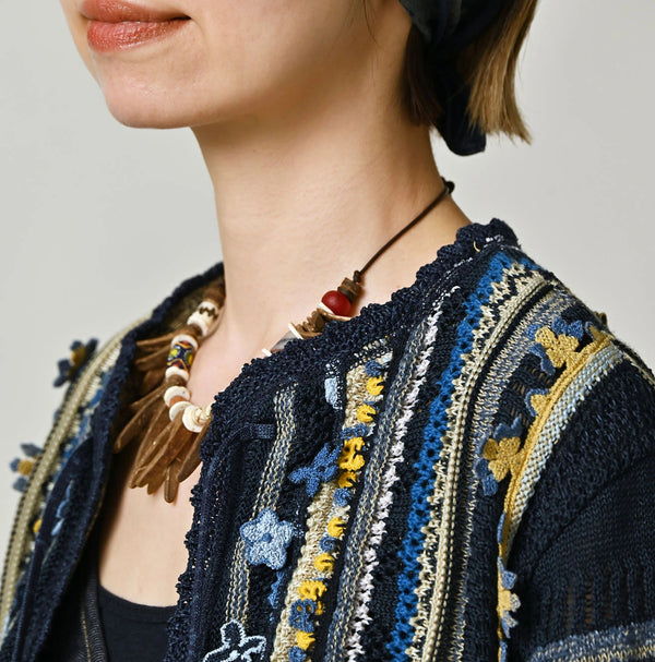 45R Indigo Lei Lei Jacquard Bolero