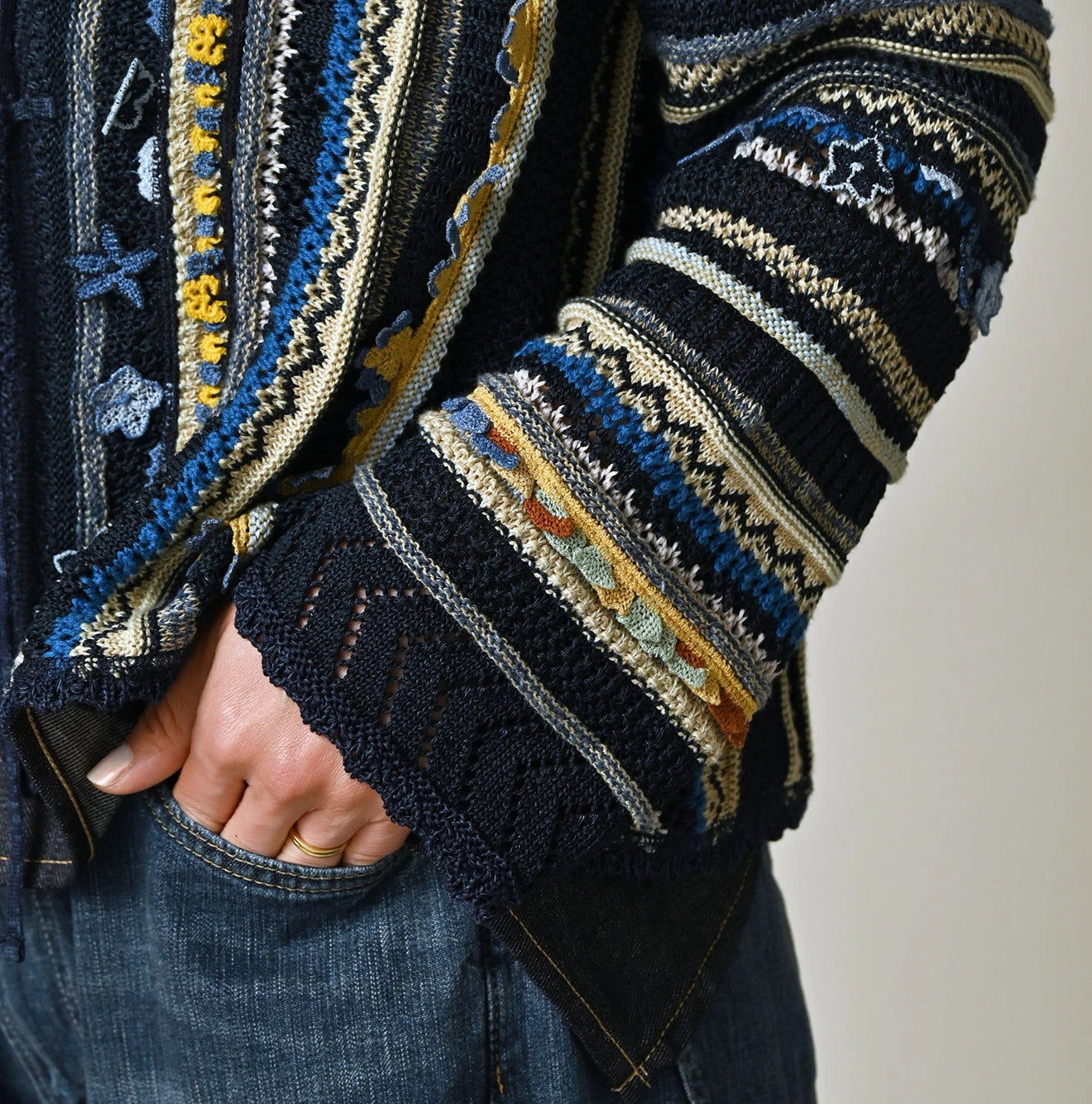 45R Indigo Lei Lei Jacquard Bolero - Image 8