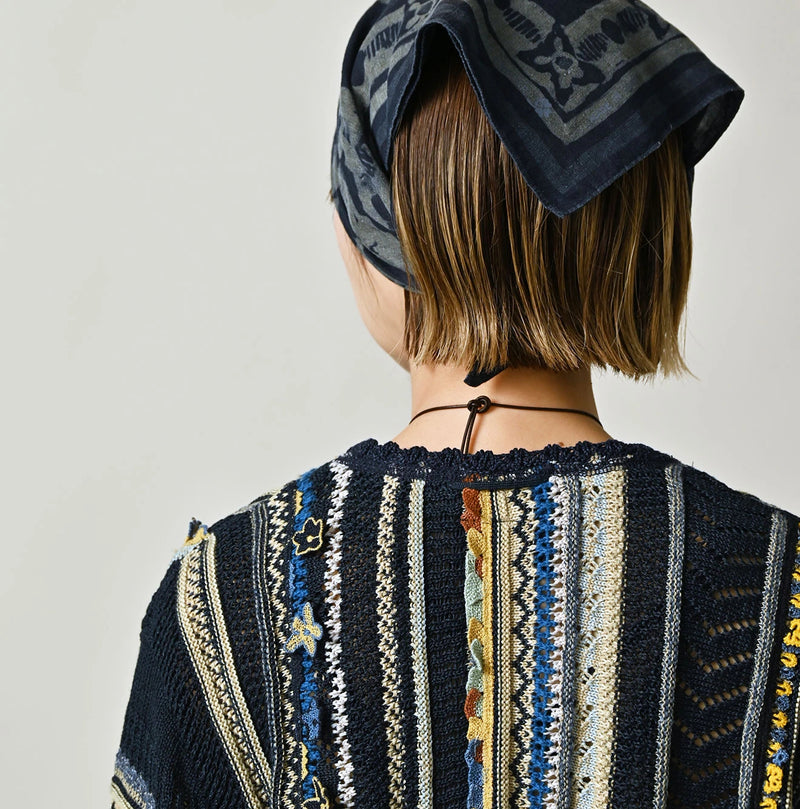 45R Indigo Lei Lei Jacquard Bolero - Image 9