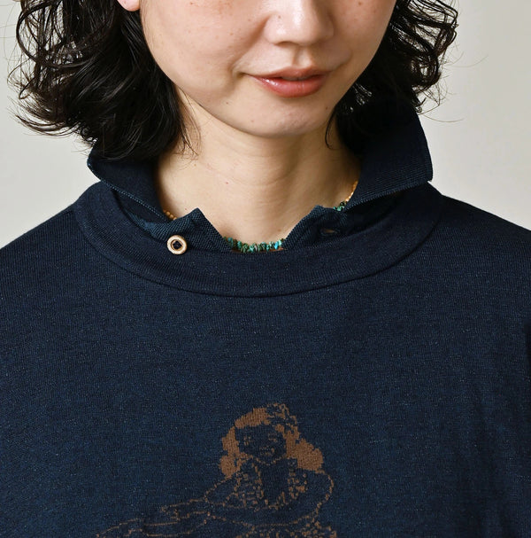 45R Indigo Hula Girl Jacquard M-Camisole
