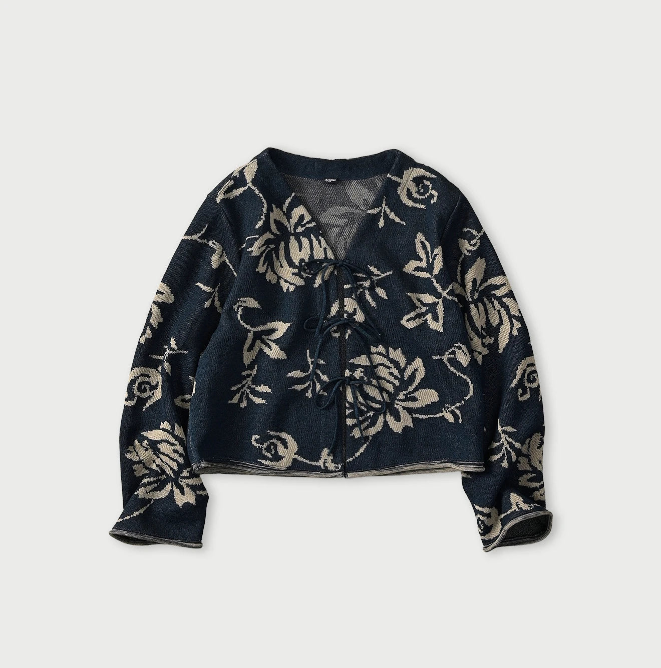 45R Indigo Lei Aloha Jacquard Cardigan - Image 1