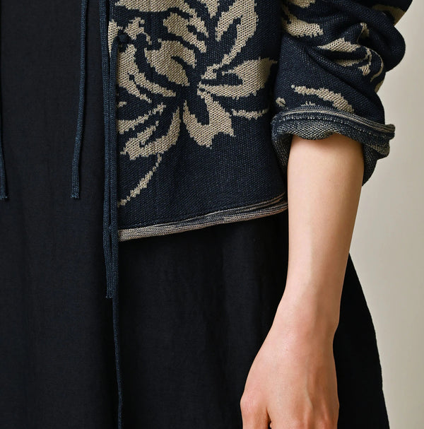 45R Indigo Lei Aloha Jacquard Cardigan