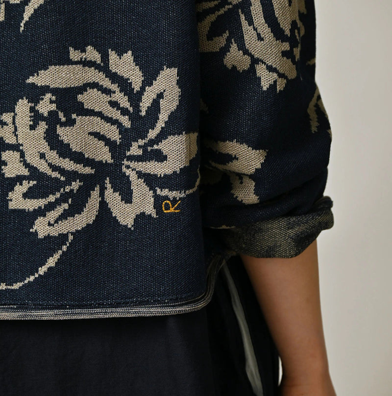45R Indigo Lei Aloha Jacquard Cardigan - Image 10