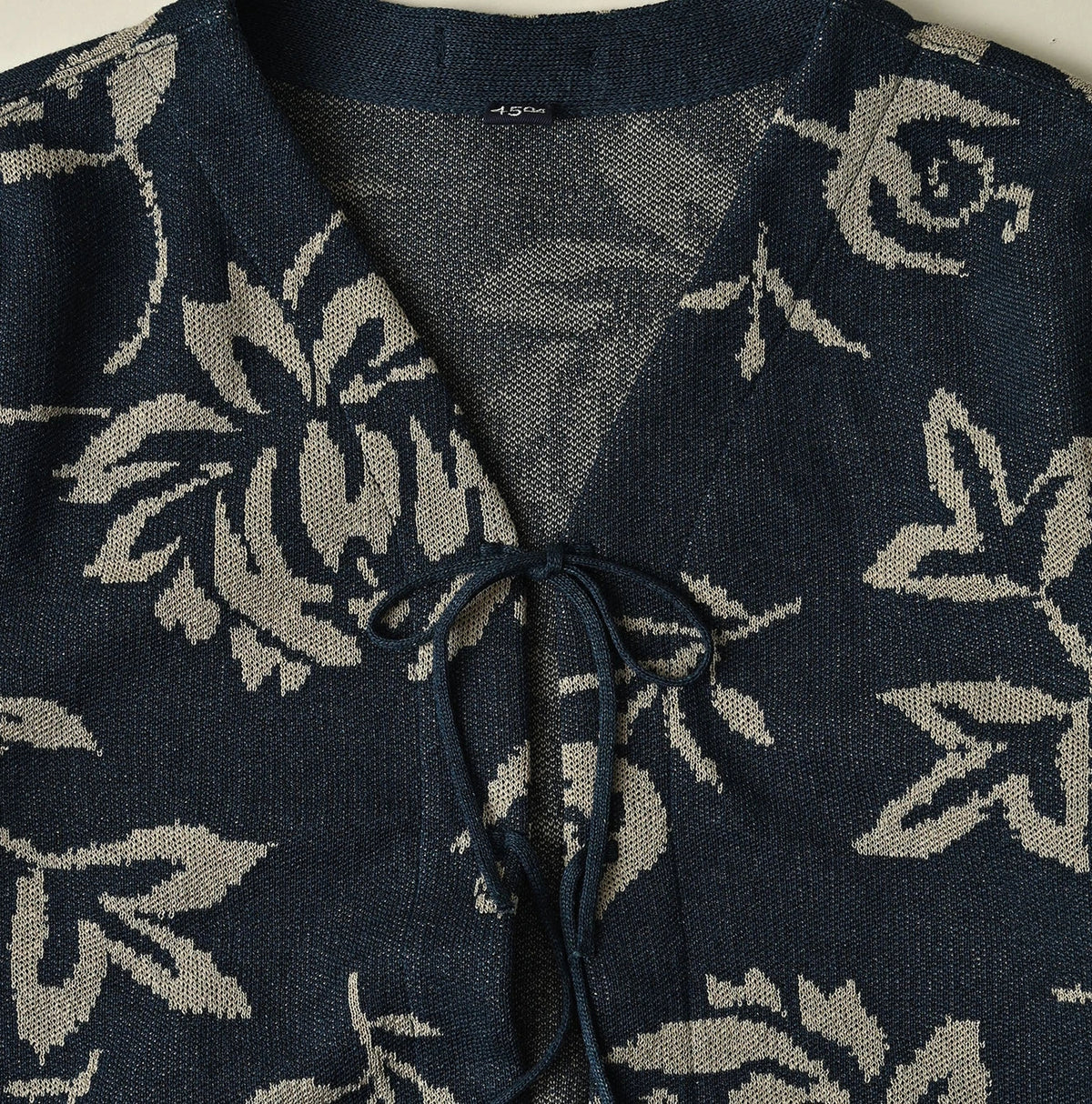 45R Indigo Lei Aloha Jacquard Cardigan