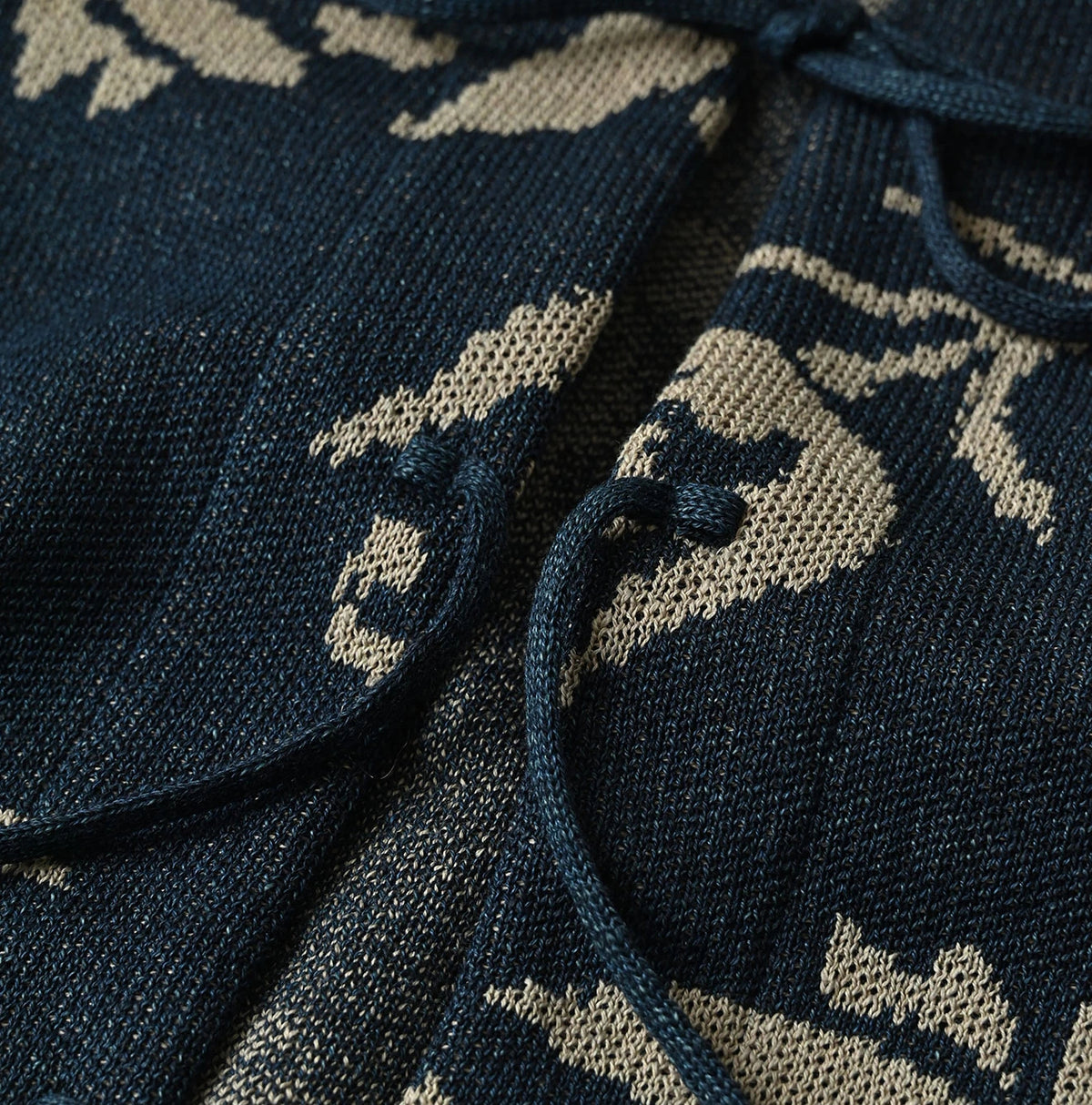 45R Indigo Lei Aloha Jacquard Cardigan