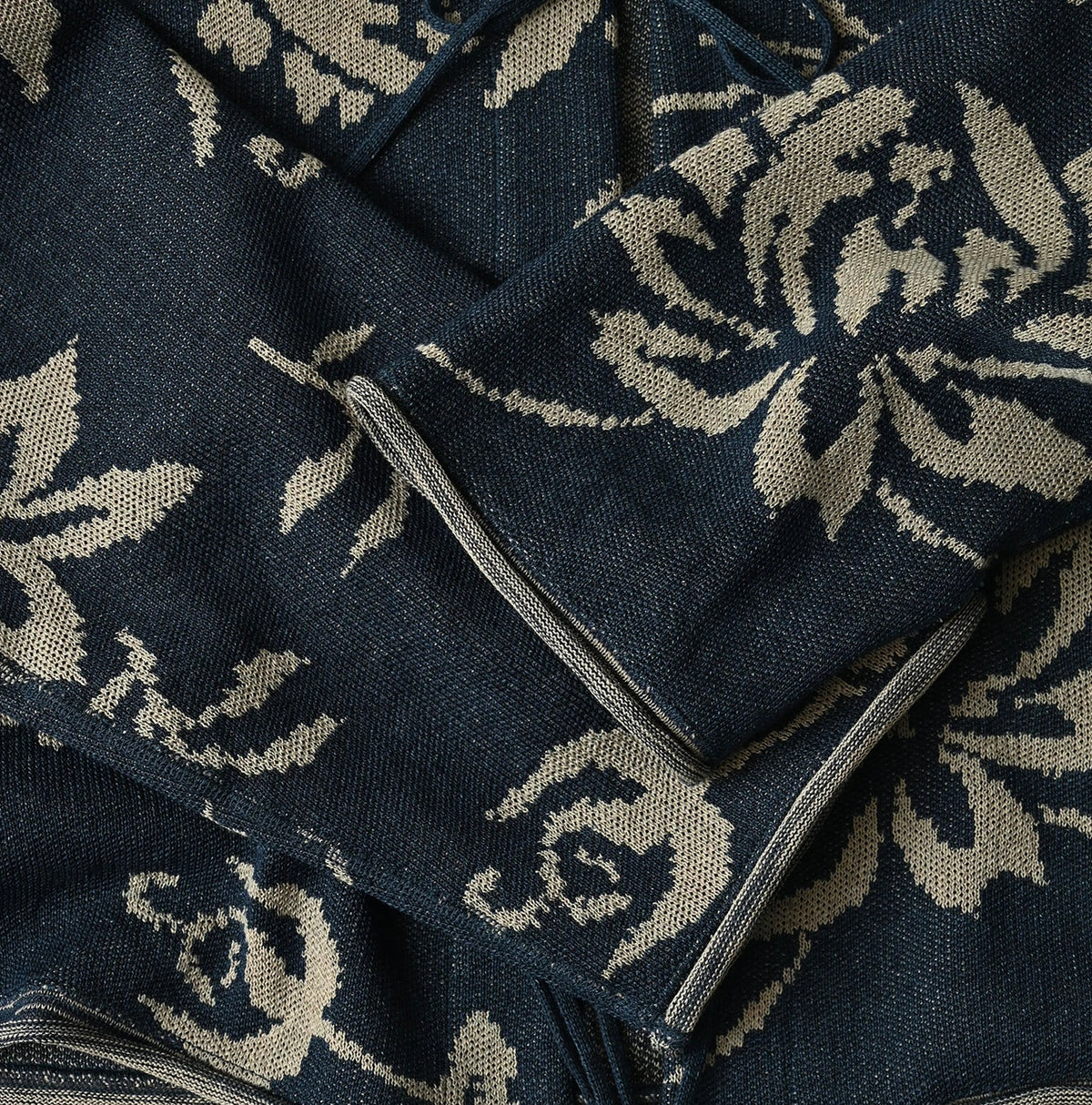 45R Indigo Lei Aloha Jacquard Cardigan