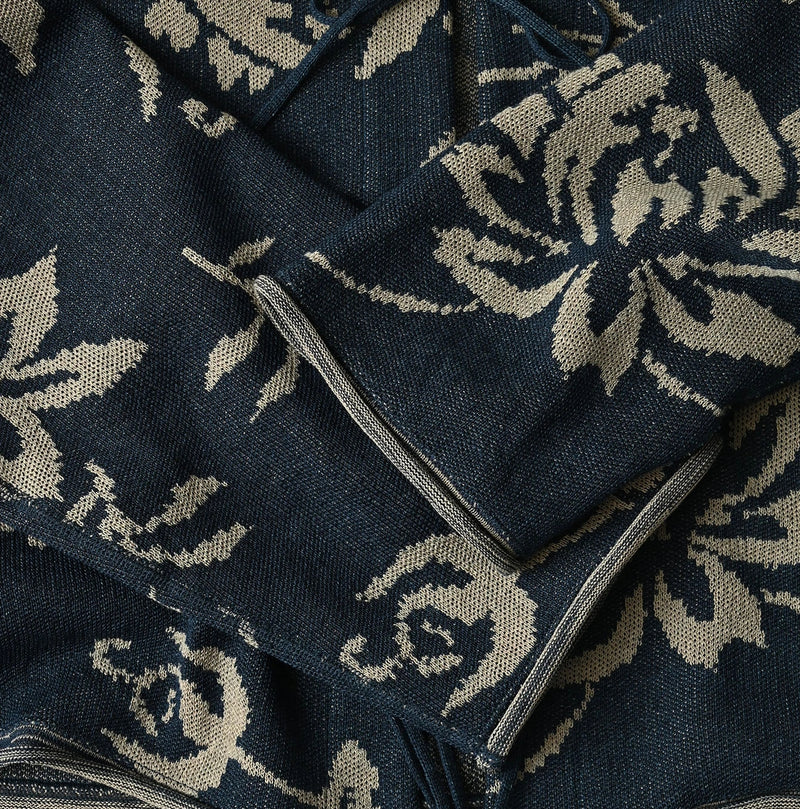 45R Indigo Lei Aloha Jacquard Cardigan - Image 14