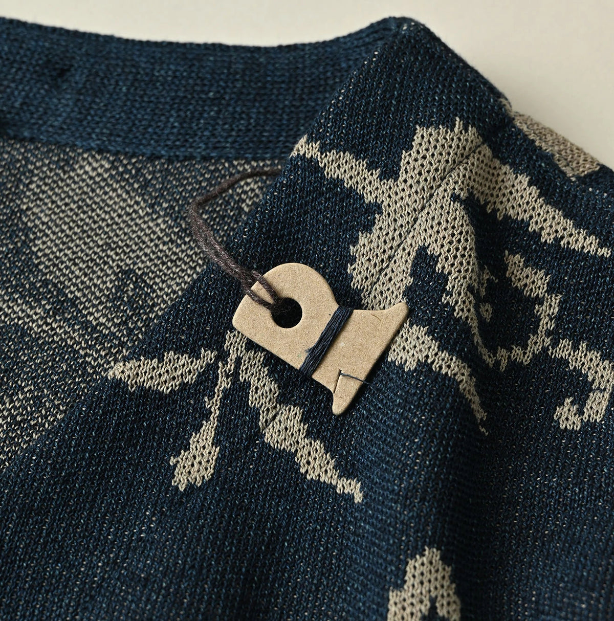 45R Indigo Lei Aloha Jacquard Cardigan