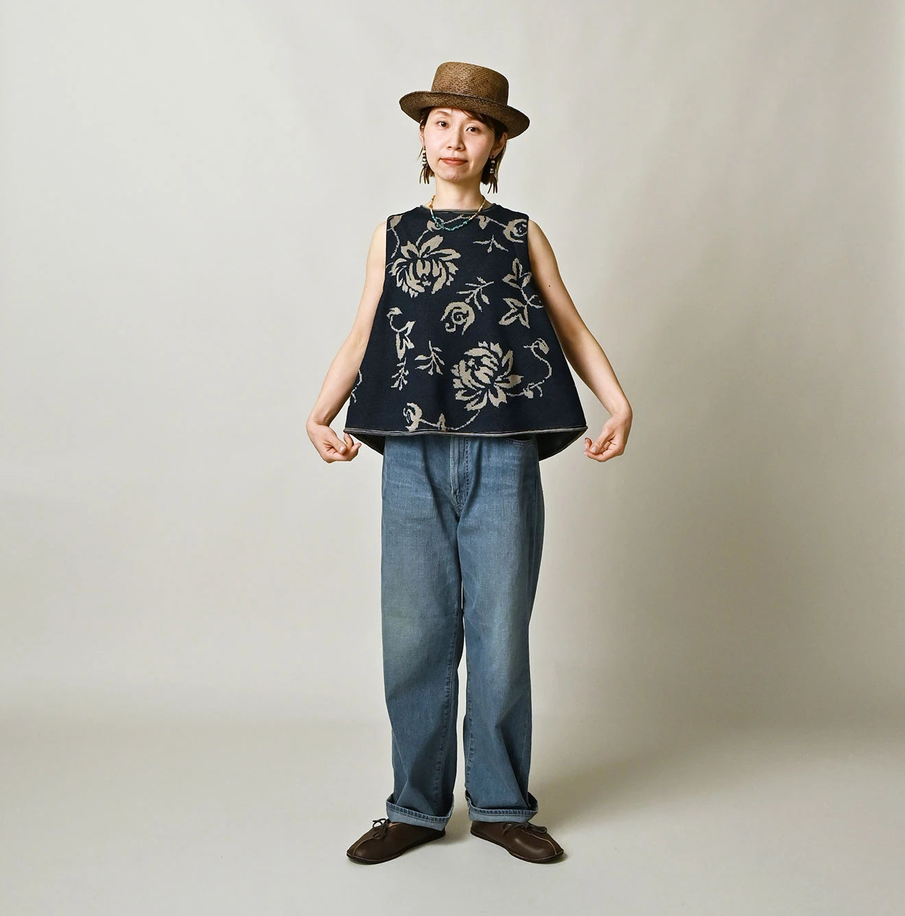 45R Indigo Lei Aloha Jacquard Camisole - Image 2