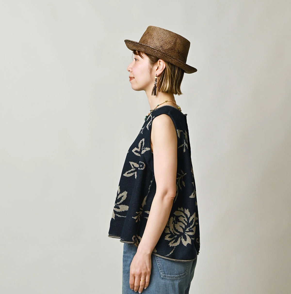 45R Indigo Lei Aloha Jacquard Camisole