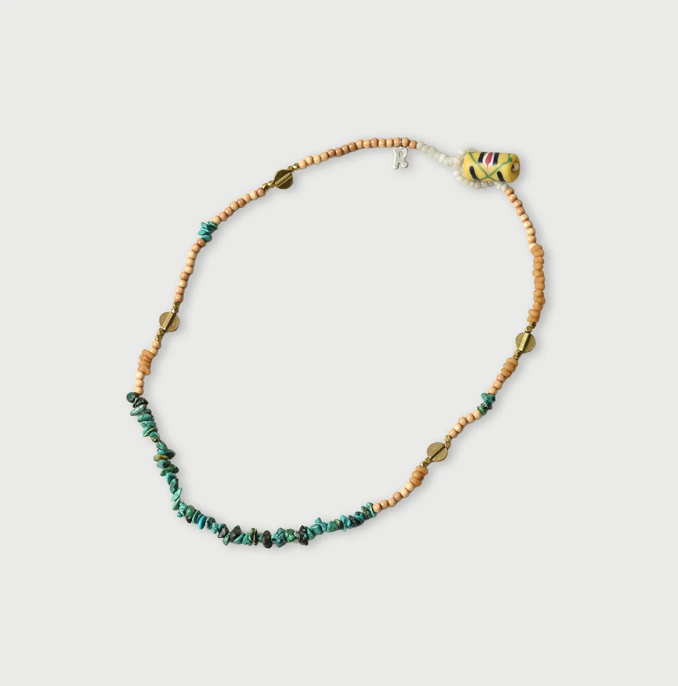 45R Turquoise × Antique Beads Necklace - Image 1