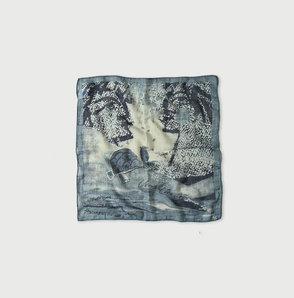 45R Indigo Picture Book Bandana