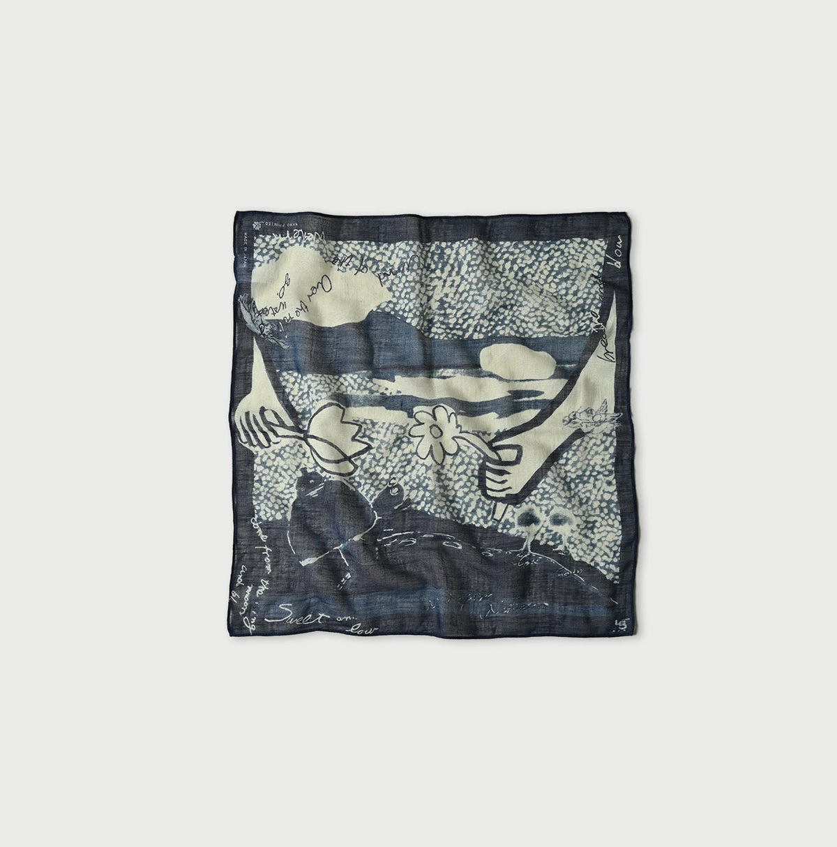 45R Indigo Picture Book Bandana