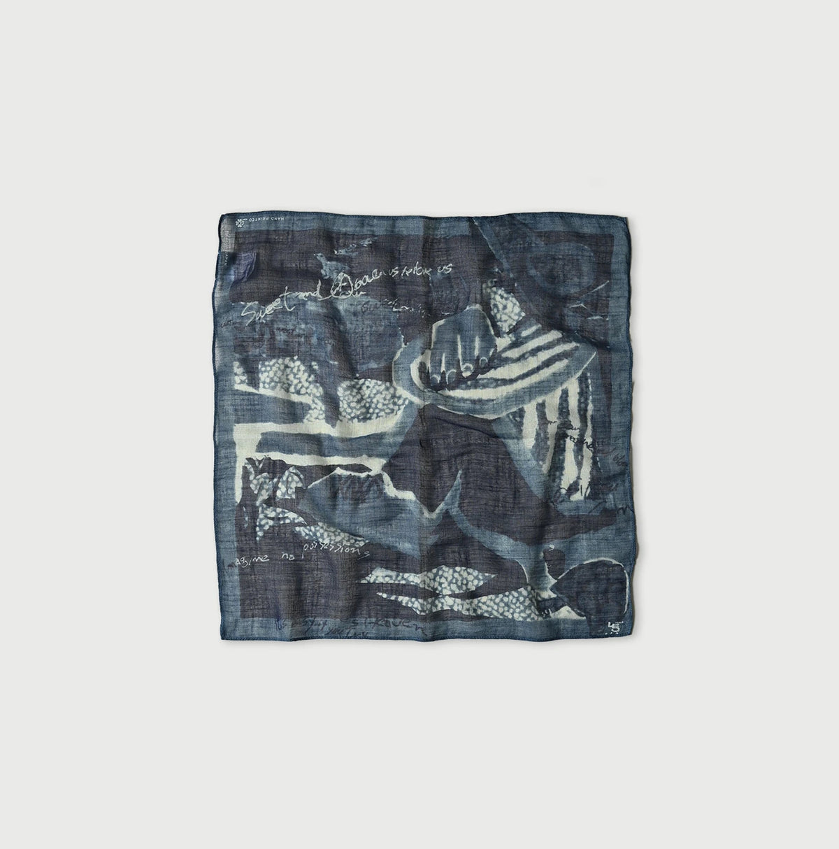 45R Indigo Picture Book Bandana
