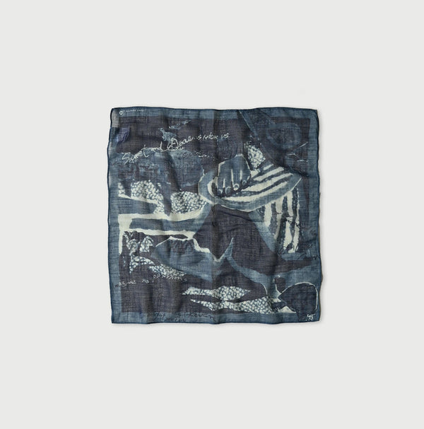 45R Indigo Picture Book Bandana