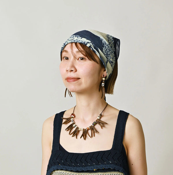45R Indigo Picture Book Bandana