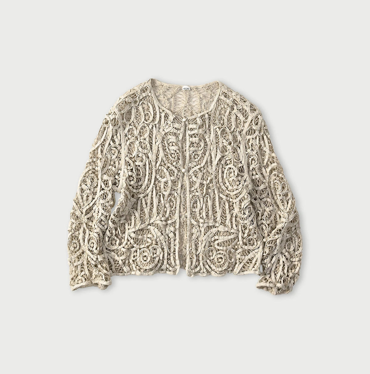 45R Linen Ribbon Batten Lace Bolero