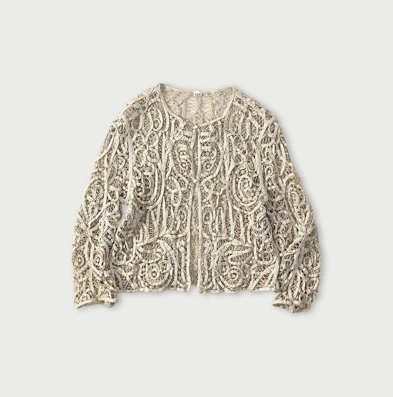 45R Linen Ribbon Batten Lace Bolero - Image 1