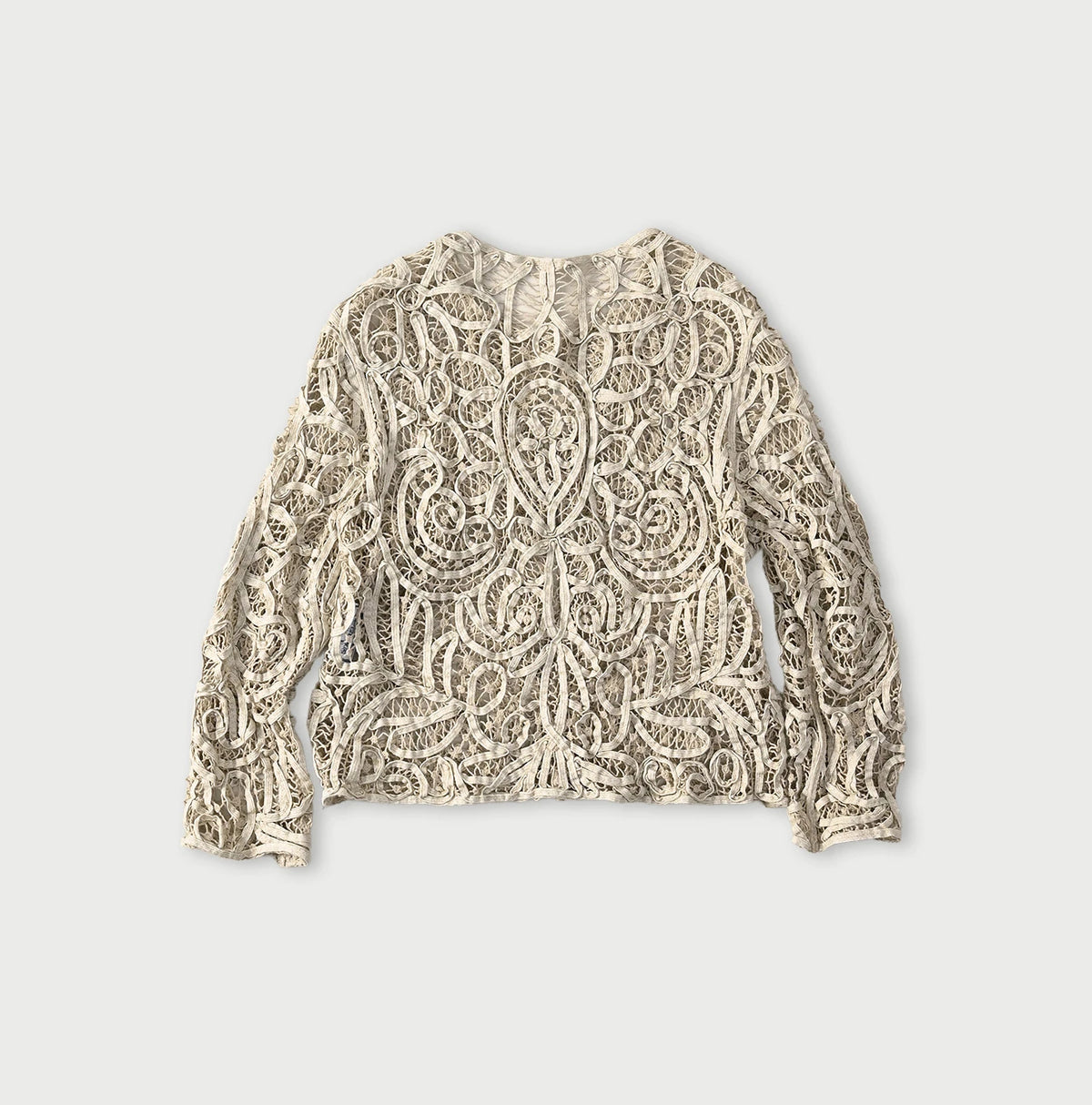 45R Linen Ribbon Batten Lace Bolero