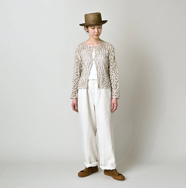 45R Linen Ribbon Batten Lace Bolero