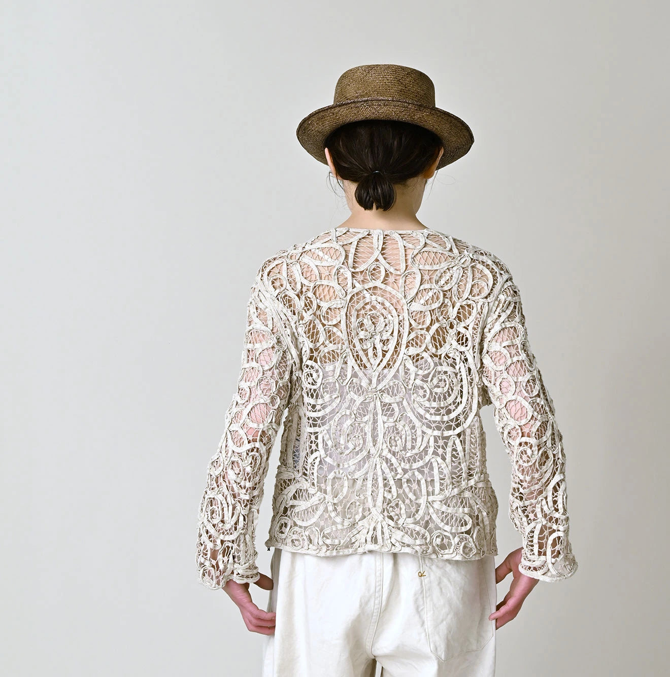 45R Linen Ribbon Batten Lace Bolero - Image 5