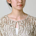 45R Linen Ribbon Batten Lace Bolero