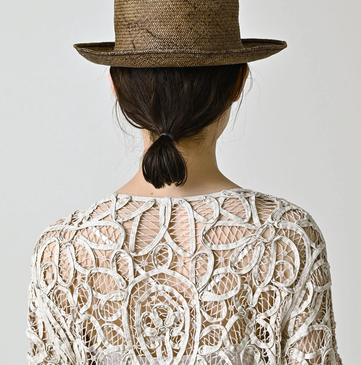 45R Linen Ribbon Batten Lace Bolero