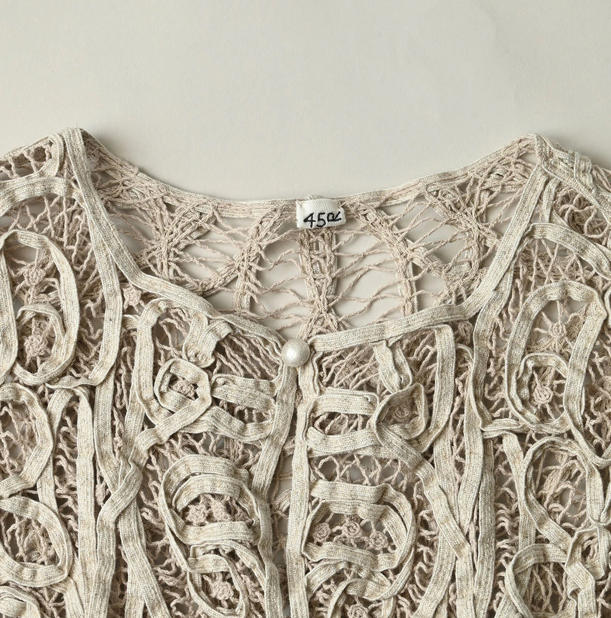 45R Linen Ribbon Batten Lace Bolero