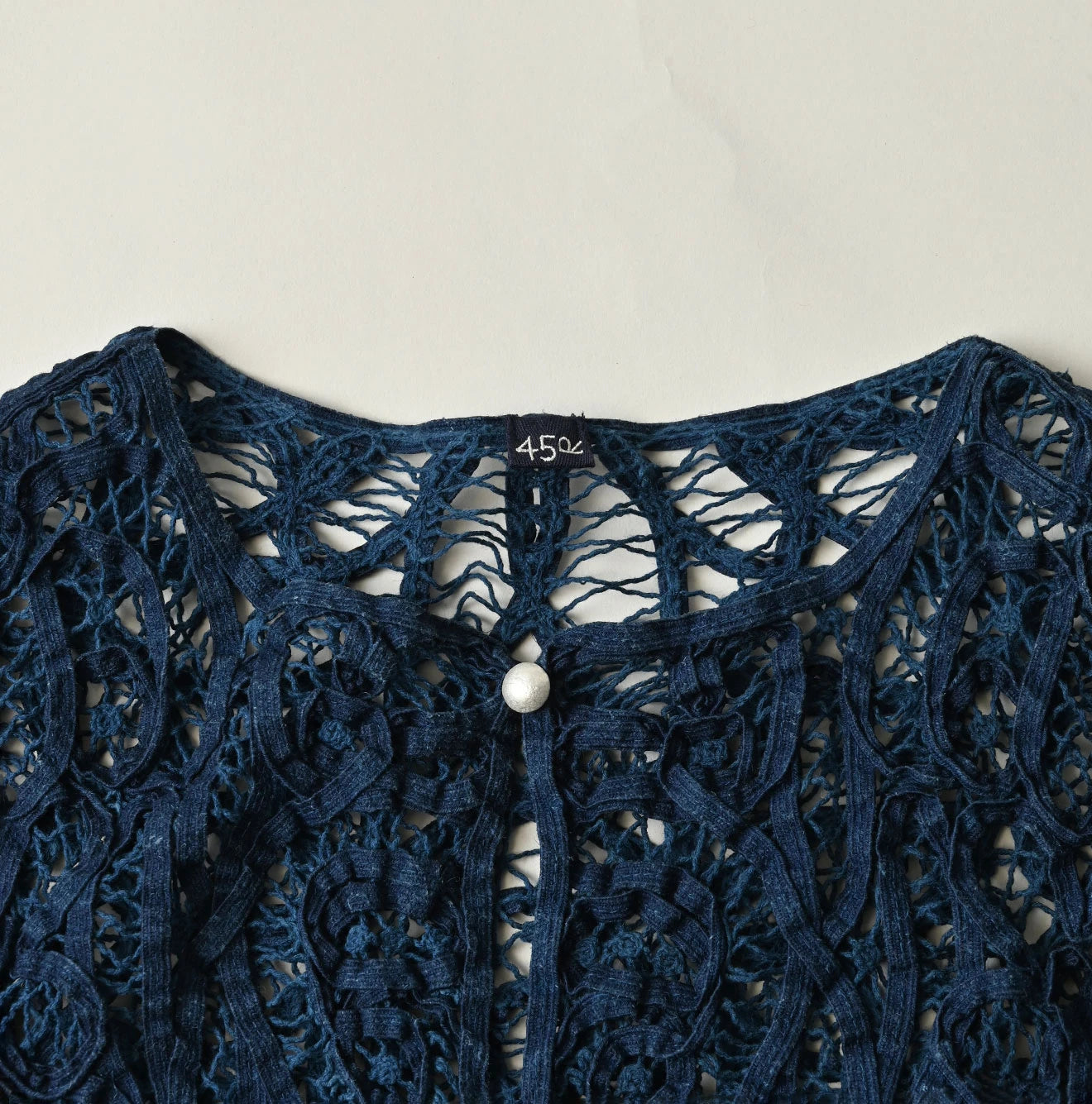 45R Ai Indigo Linen Ribbon Batten Lace Bolero - Image 12