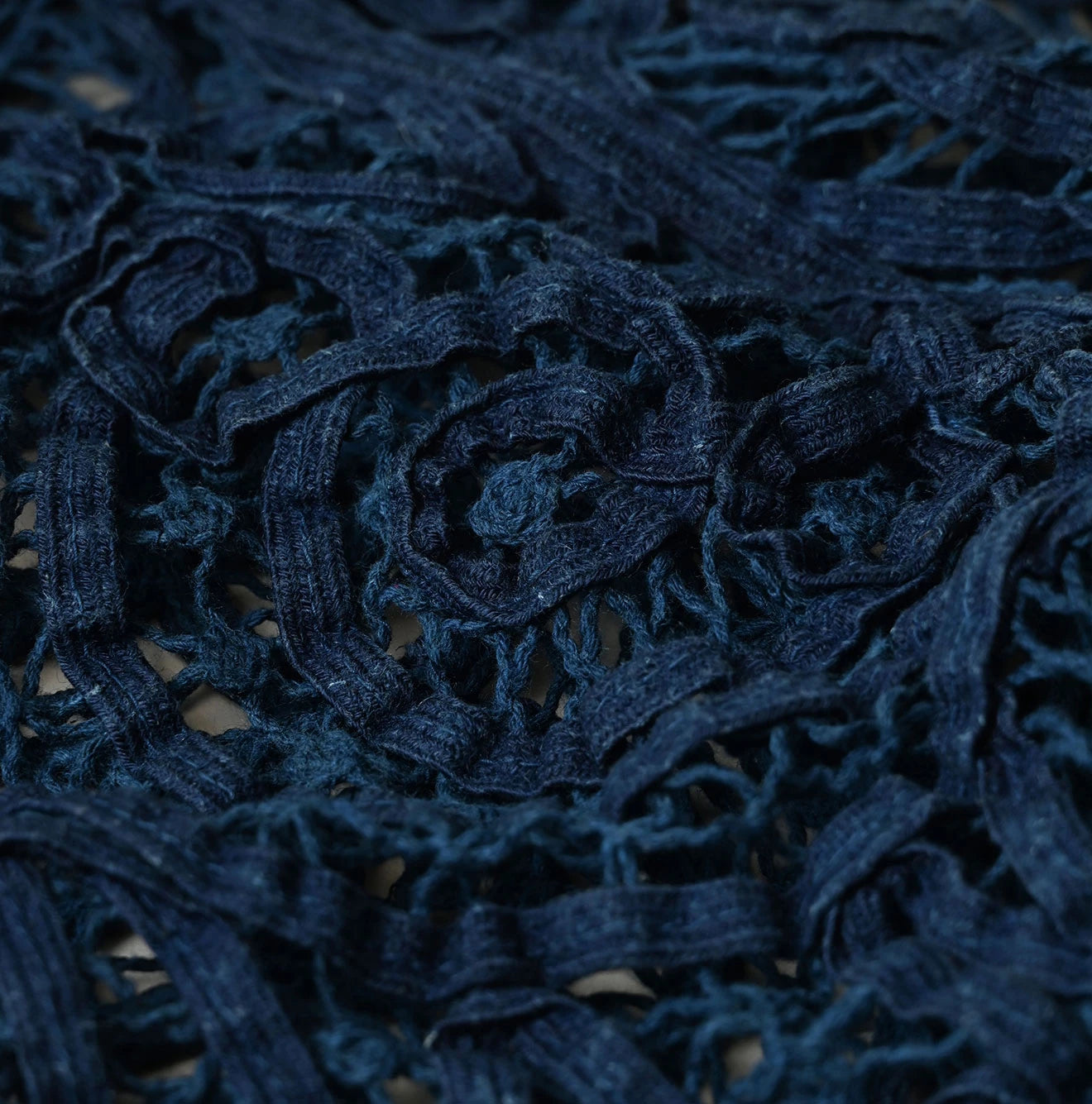 45R Ai Indigo Linen Ribbon Batten Lace Bolero - Image 15