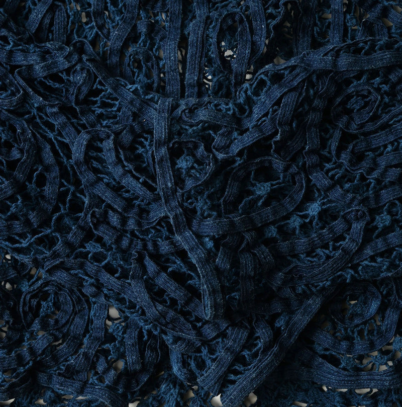 45R Ai Indigo Linen Ribbon Batten Lace Bolero - Image 16