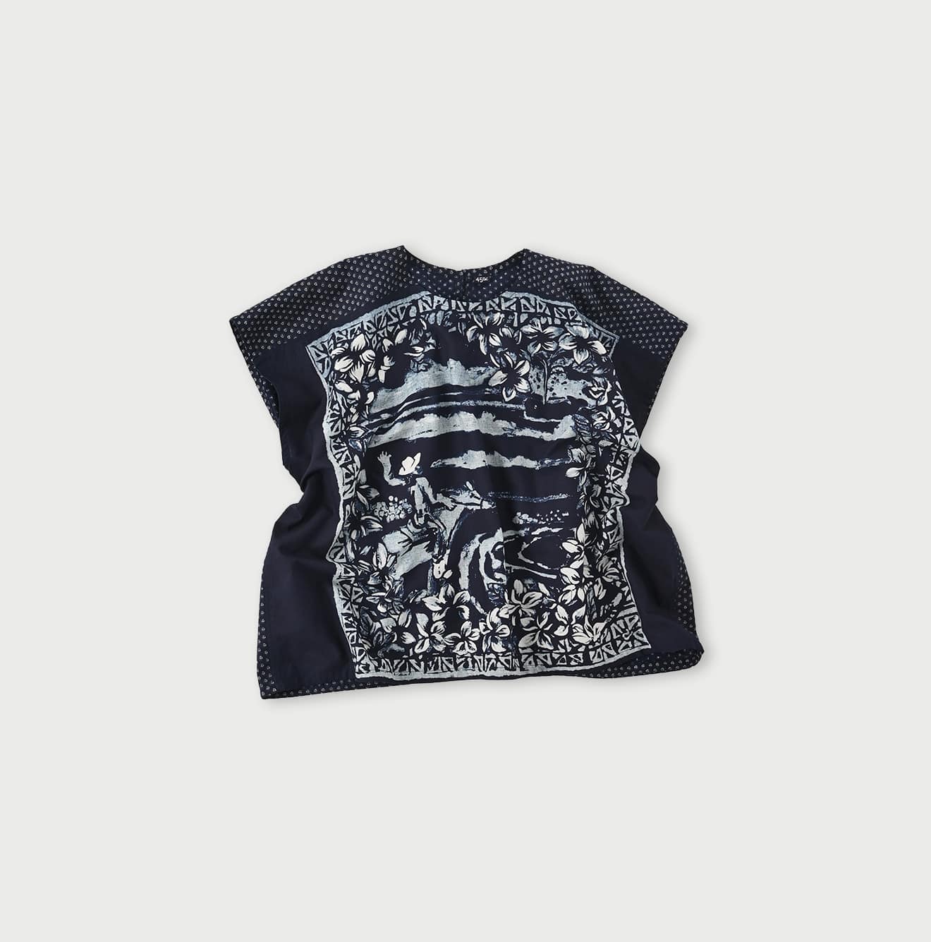 Indigo Picture Book Bandana M-shirt