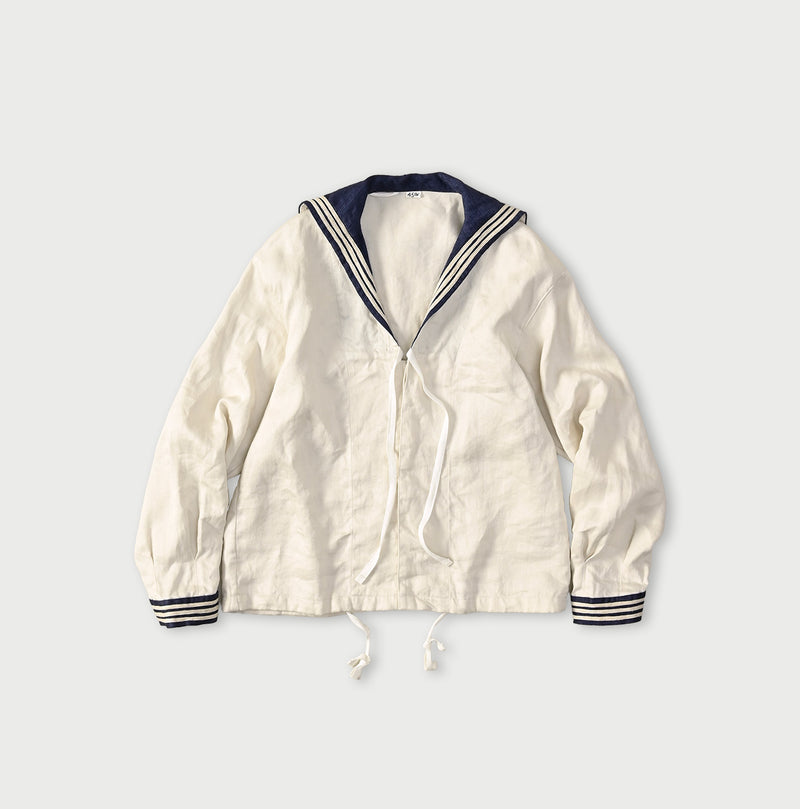 Linen Sateen Sailor Blouse - Image 1