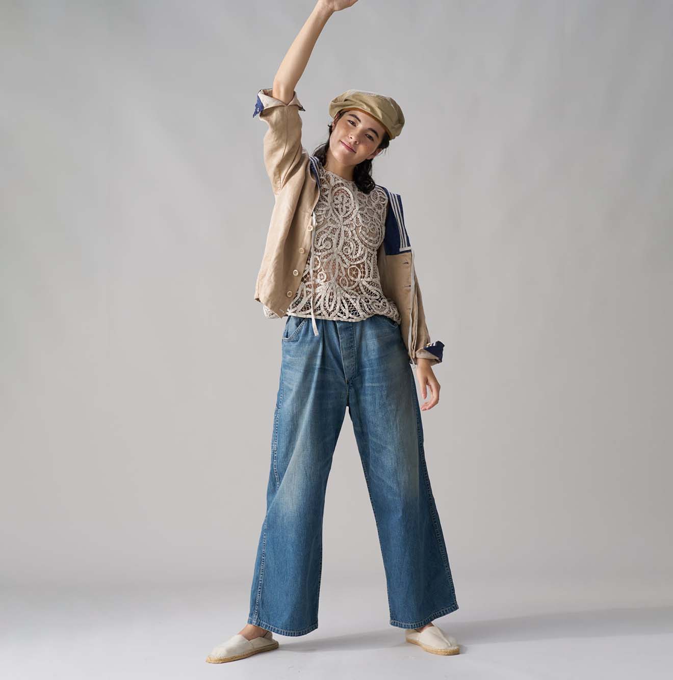 Linen Sateen Sailor Blouse - Image 3