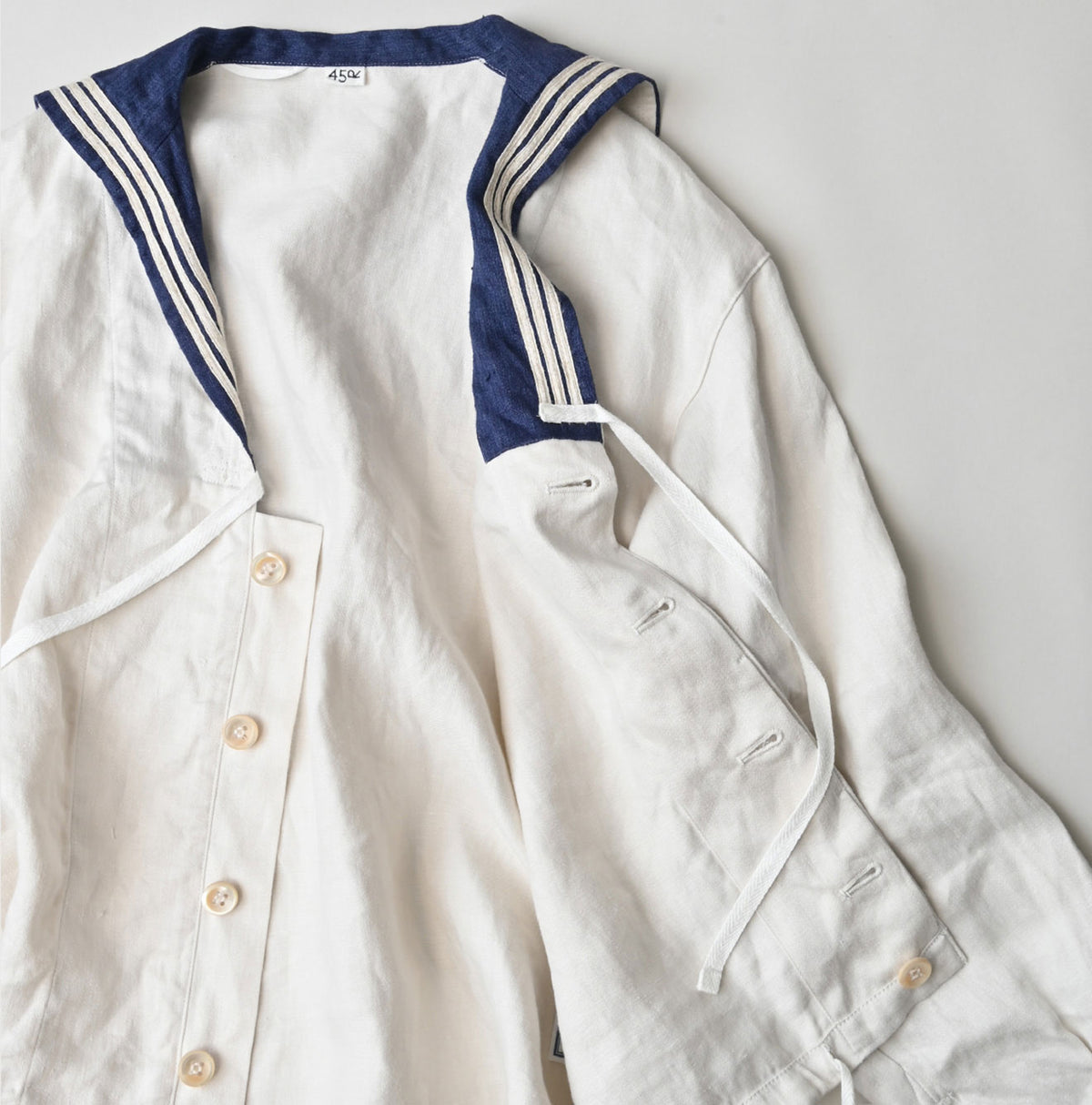 Linen Sateen Sailor Blouse