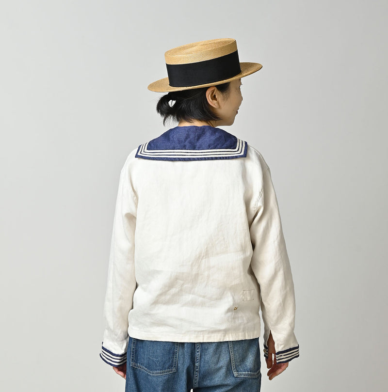 Linen Sateen Sailor Blouse - Image 8