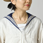 Linen Sateen Sailor Blouse