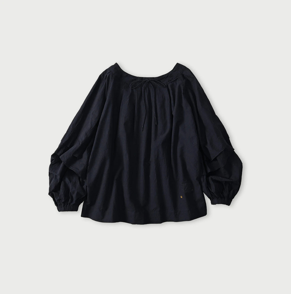 45R Indigo Khadi Tiered Blouse