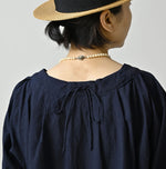 45R Indigo Khadi Tiered Blouse
