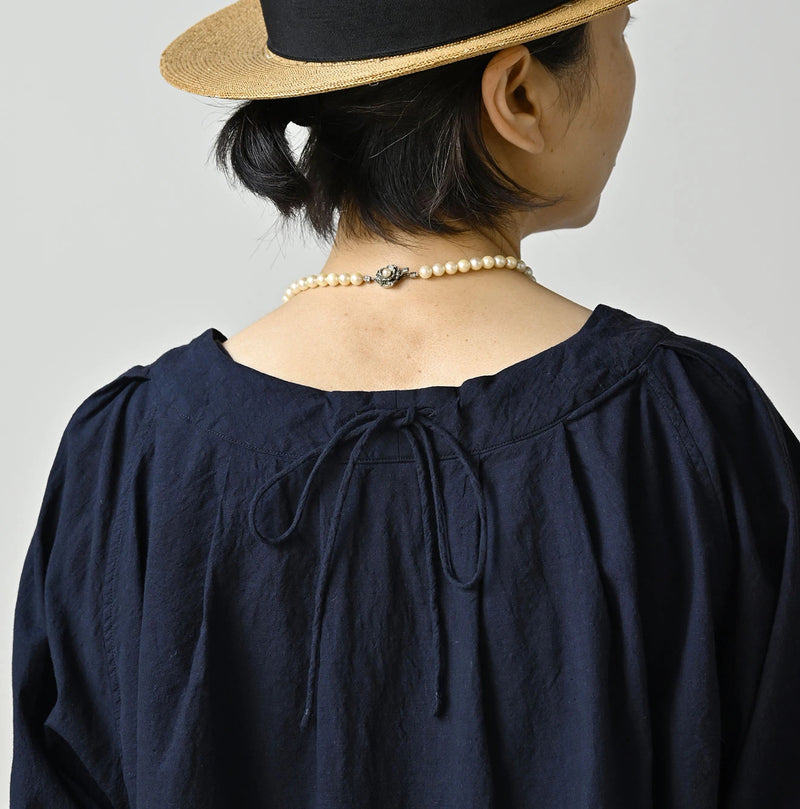 45R Indigo Khadi Tiered Blouse - Image 9